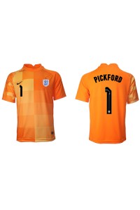 Fotbalové Dres Anglie Jordan Pickford #1 Brankářské Venkovní Oblečení MS 2022 Krátký Rukáv